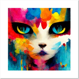 Abstract Cat Posters and Art